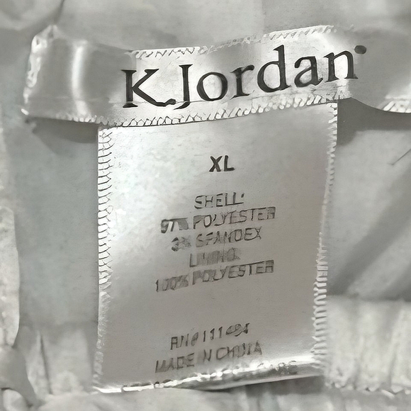 K Jordan Women's Striped Joggers, White/Blue, Size XL - Picture 3 of 9